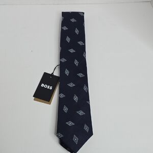 BOSS Navy Blue Patterned Men's Tie NWT